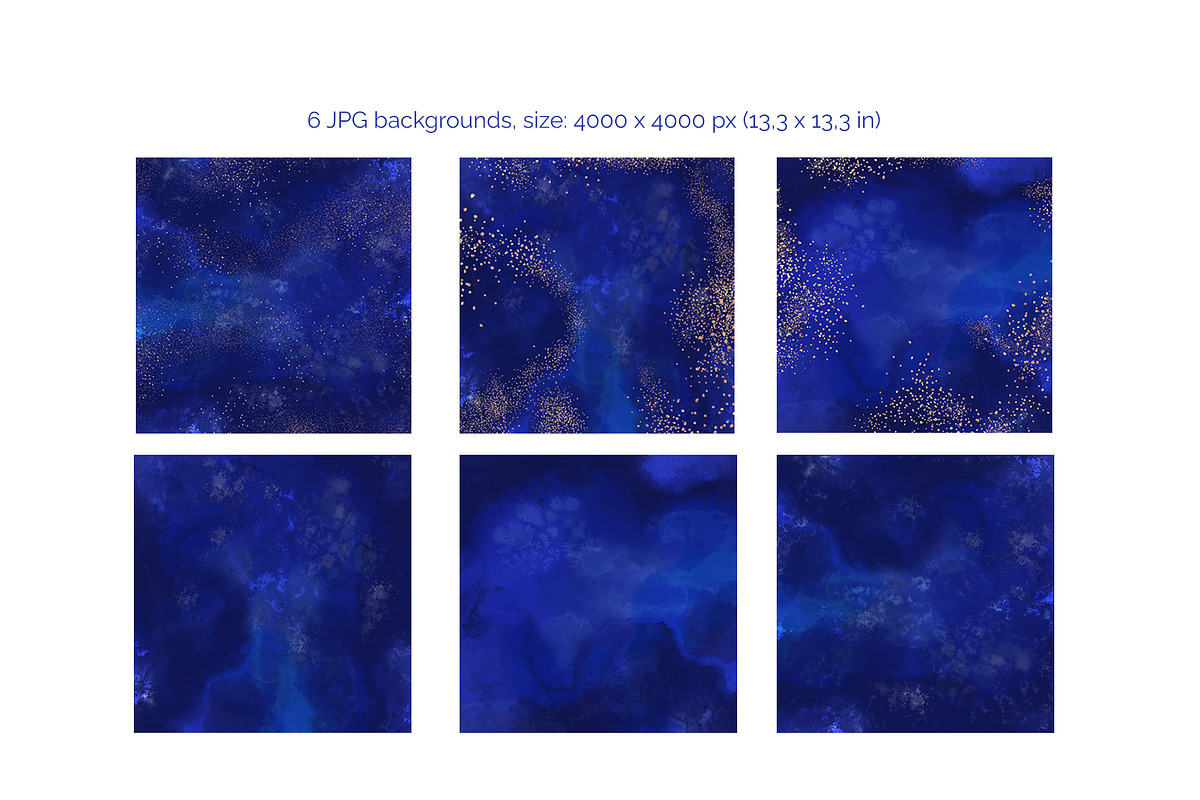 Sapphire & Gold abstract clipart, a Texture Graphic by My Wondercolor (Photo 6 of 7)