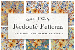 Redouté Flowers seamless pattern
