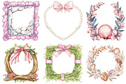 Coquette Coastal Summer Frame Bundle, an Illustration by Watercolor design (Thumbnail 3 of 5)