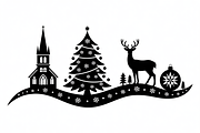Christmas silhouette illustration, an Illustration by Amazin_art (Thumbnail 19 of 21)
