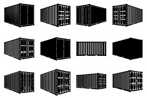 Shipping container silhouette, a Transportation Illustration by abu67222