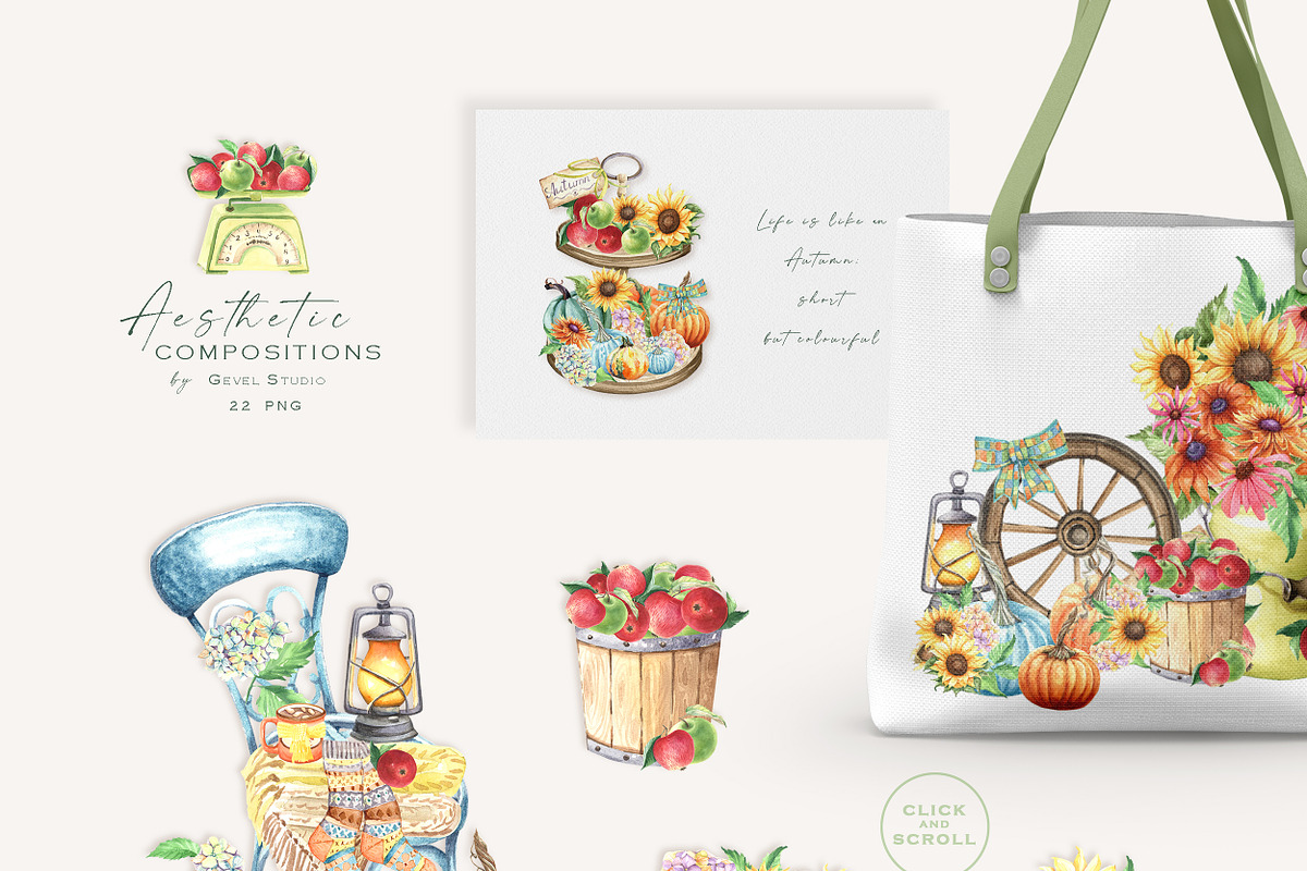 Watercolor Autumn in the Village, an Illustration by GevelStudio (Photo 6 of 9)