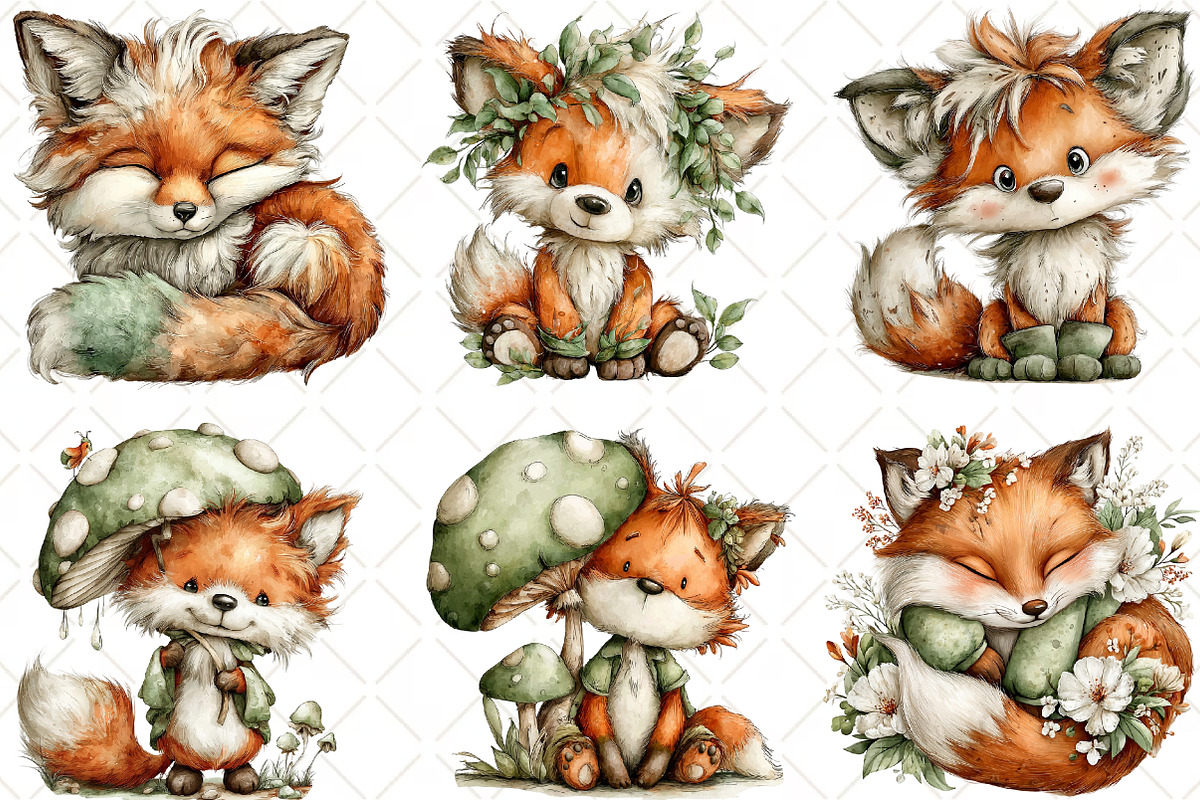 Whimsical Fox Clipart Bundle, an Illustration by Black Bird Studio (Photo 5 of 6)