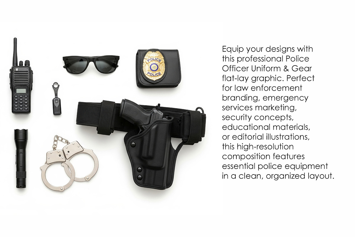 Police Officer Uniform & Gear Pack, an Object Illustration by StockVerse Creative (Photo 2 of 3)
