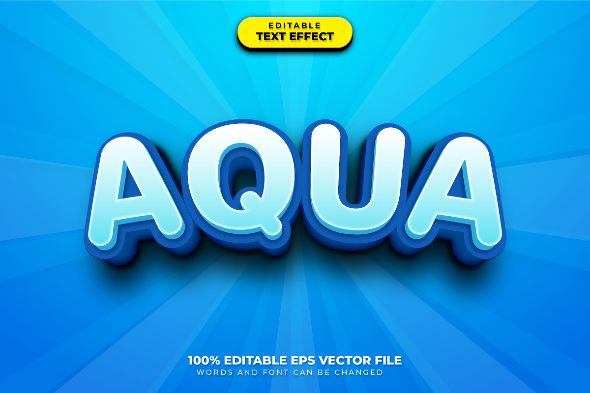Aqua 3D Text Effect, a Brushes & More by Mily Studio (Photo 1 of 4)