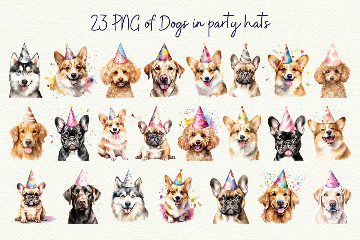 Pawfect Birthday Dog Breeds Clipart, an Object Graphic by Anna Design Studio (Photo 2 of 10)
