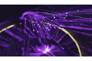 Fiber optic lamp shining with purple, a Technology Photo by Media Whale Stock