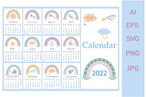 Boho Style Calendar For 2022