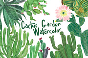 Watercolor cactus garden, an Illustration by ramika (Thumbnail 1 of 4)
