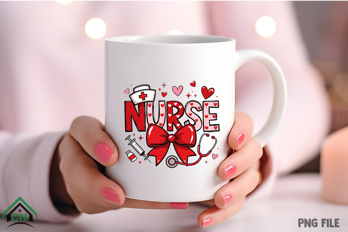 Coquette Nurse Valentine PNG, an Illustration by Craft Nest (Photo 4 of 4)