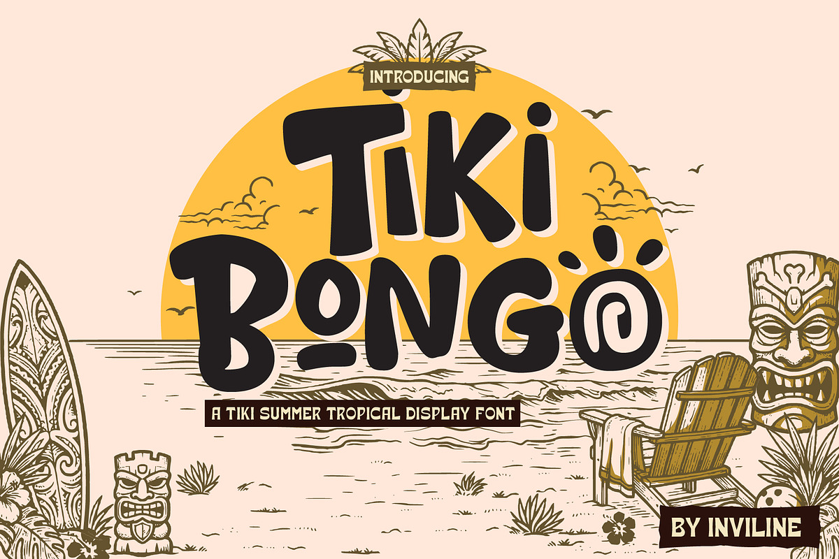 Tiki Bongo - Tropical Display Font, a Handwritten Font by Inviline.co (Photo 1 of 13)