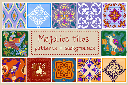 Majolica tiles, a Pattern Graphic by CarpetTapetePretzel