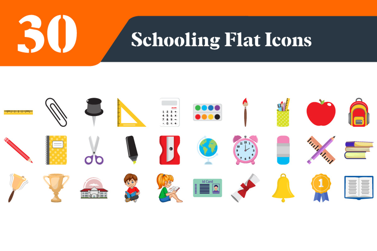 Schooling Flat Icons Bundle, an Emoji Icon by EllaMaiyaali (Photo 2 of 3)