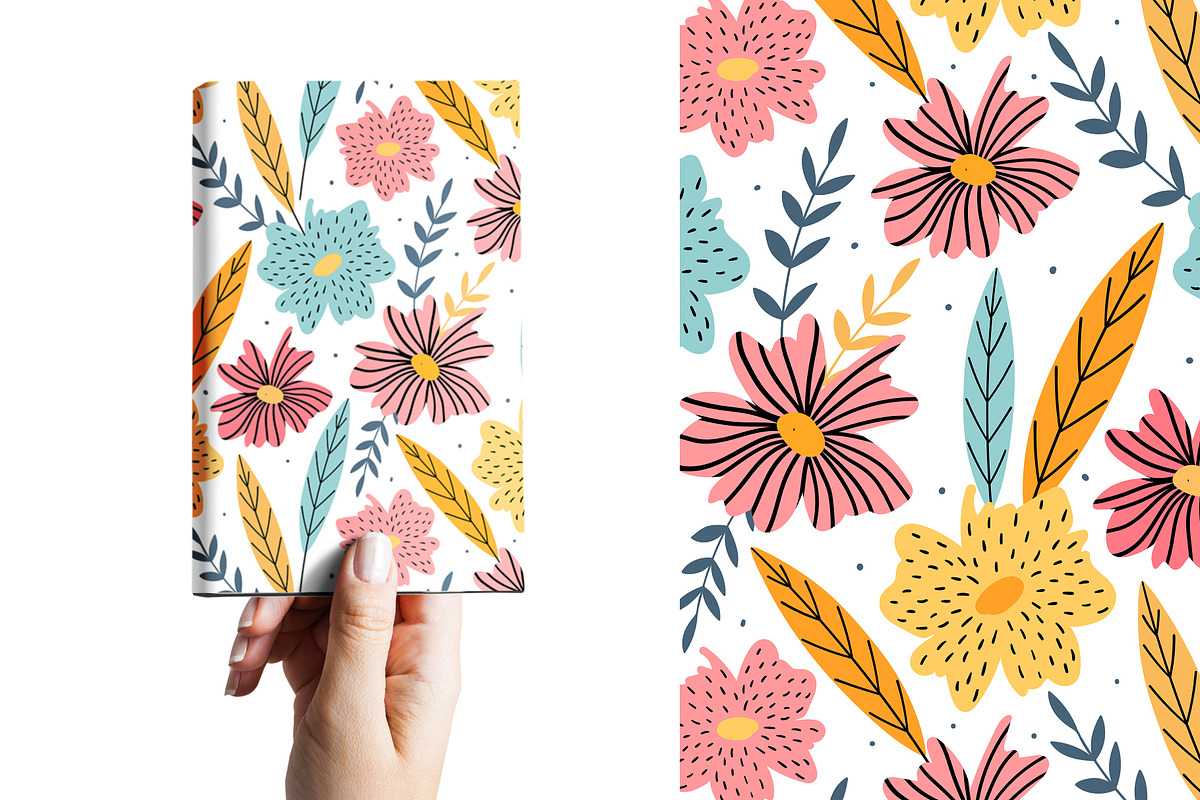 Hand drawn floral seamless patterns, a Pattern Graphic by hanifa_design (Photo 10 of 10)
