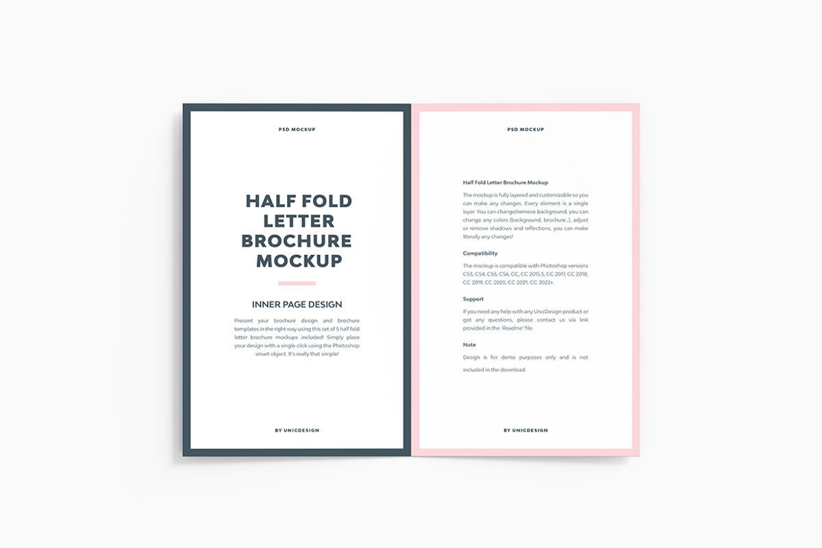 Half Fold Letter Brochure Mockup, a Mockup by UnicDesign (Photo 4 of 6)