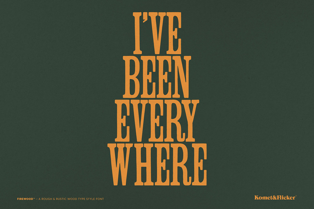 FIREWOOD - A Wood Type Style Font, a Serif Font by Komet & Flicker (Photo 8 of 14)
