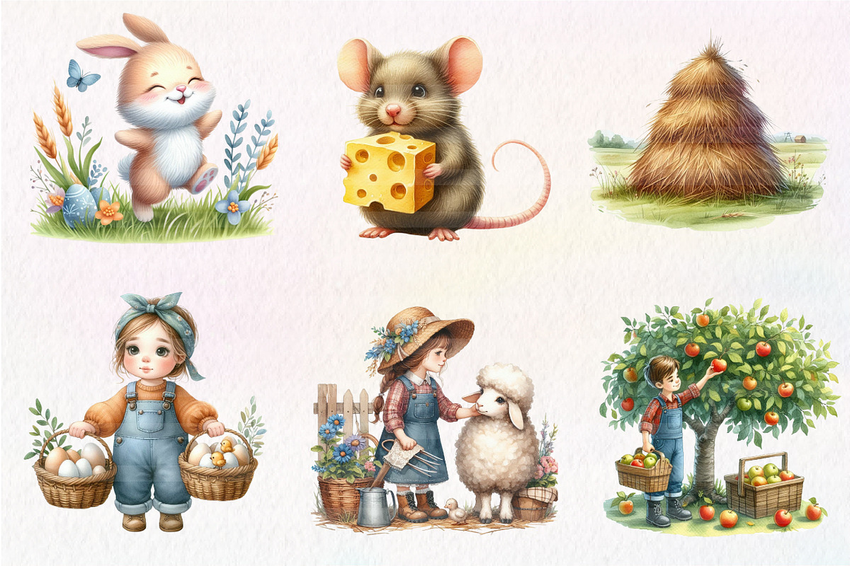 Farm Yard Animals, Clipart, an Illustration by CreationArt (Photo 4 of 6)