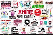 110 Anime SVG Bundle, Anime Quotes, an Object Illustration by FancyDesignStudio (Thumbnail 1 of 4)