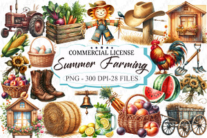 Summer Farming Time Clipart, a Graphic by designcity5