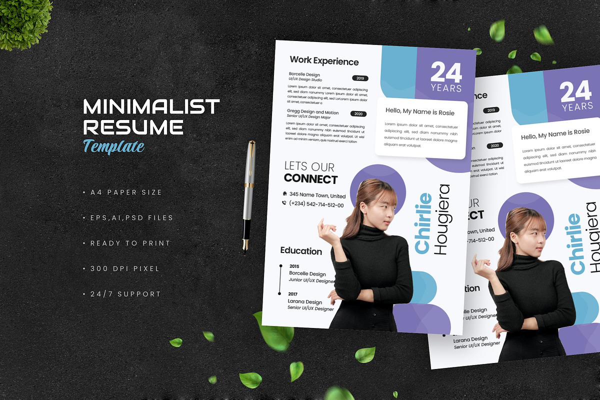 Minimalist Shaperio Resume, a Print Template by Esensifiksi.studio