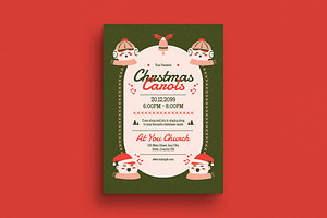 Retro Christmas Carol Event Flyer, a Flyer Template by Guuver