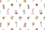 Flowers in vases set + backgrounds, a Decorative Illustration by PaperTrident (Thumbnail 8 of 8)