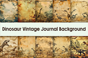 Dinosaur Vintage Journal Background, a Background Graphic by AdriOP