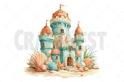 Whimsical Summer Sandcastle Clipart, an Illustration by Craft Nest (Thumbnail 12 of 12)