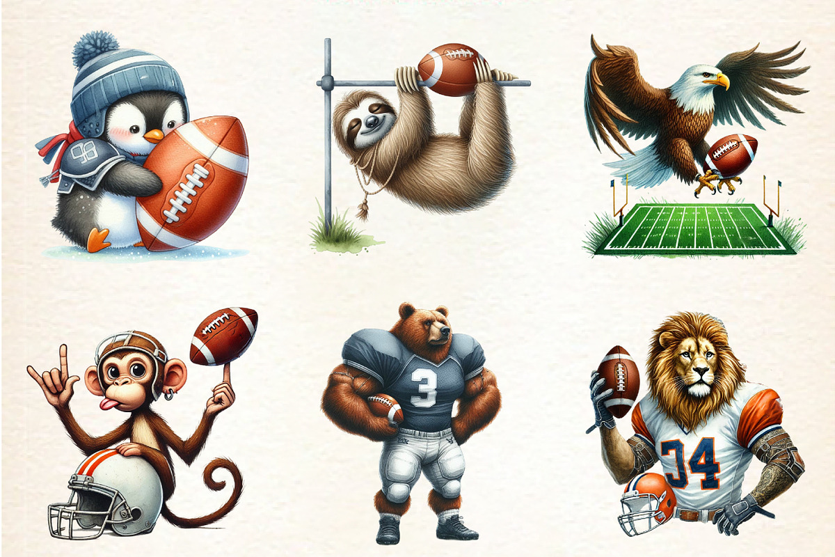 American Football Animal, an Illustration by DreamArtGraphic (Photo 4 of 4)