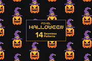 Retro Pixel Art Halloween Pattern, a Graphic by Asya Melkonyan Patterns (Thumbnail 1 of 9)