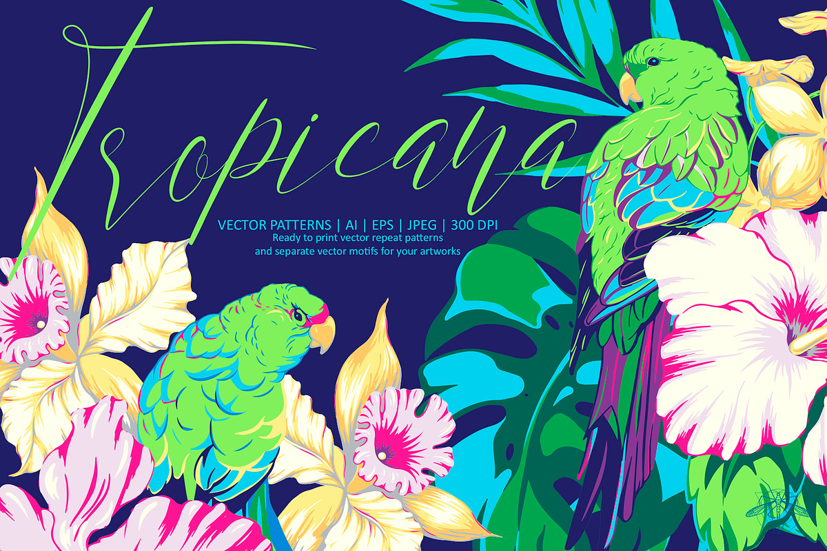 Tropicana | Vector patterns, a Pattern Graphic by Tanya Vollar (Photo 1 of 10)