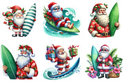 Christmas Santa with Surfboard Bundl, an Illustration by DreamArtGraphic (Thumbnail 5 of 5)