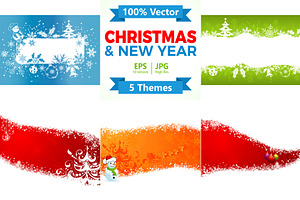 Christmas and New Year Backgrounds, a Decorative Illustration by TAlex