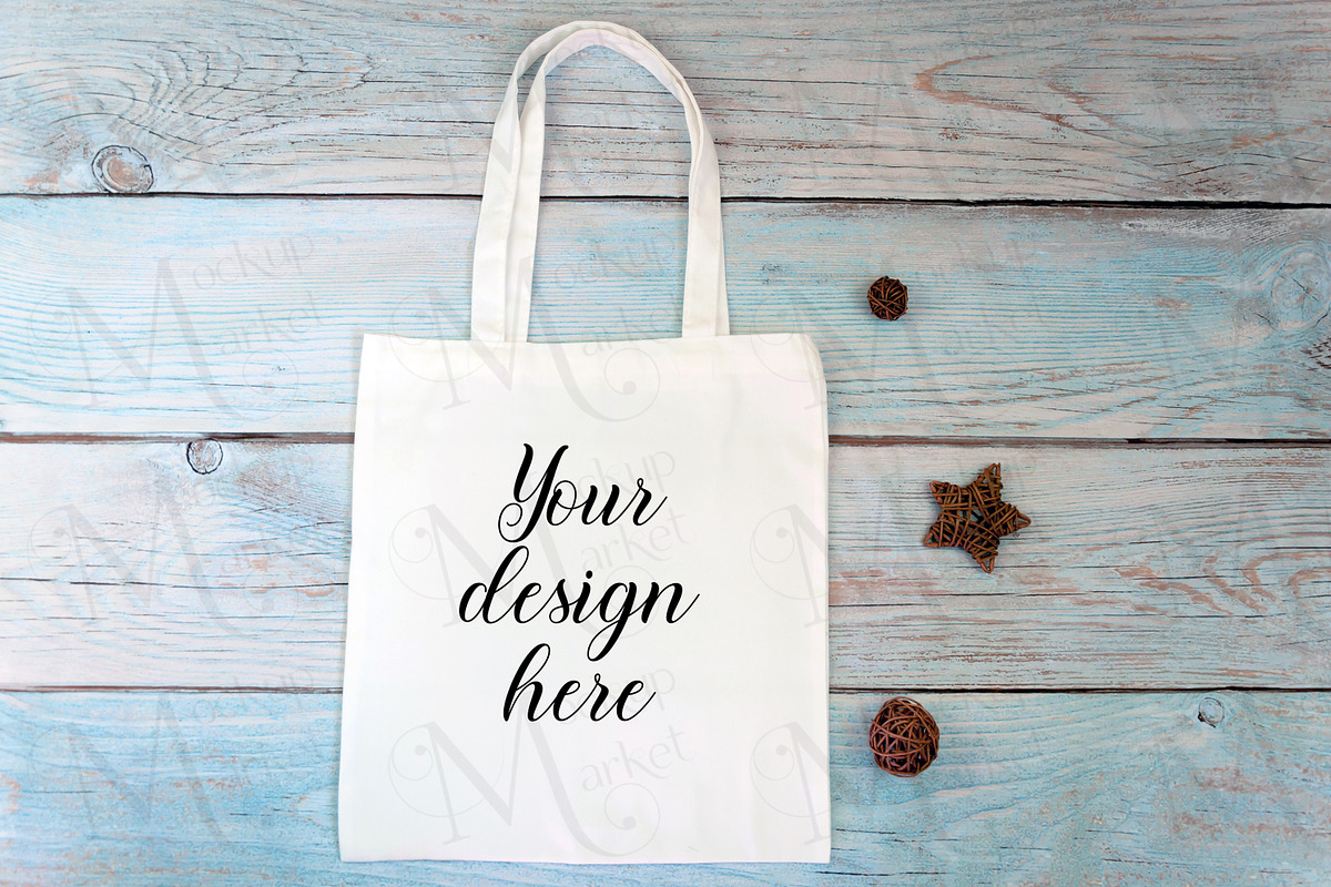 6 White tote bag mockup bundle., a Print Template by MockupMarket (Photo 4 of 7)