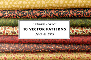 10 Autumn Leaves Vector Patterns