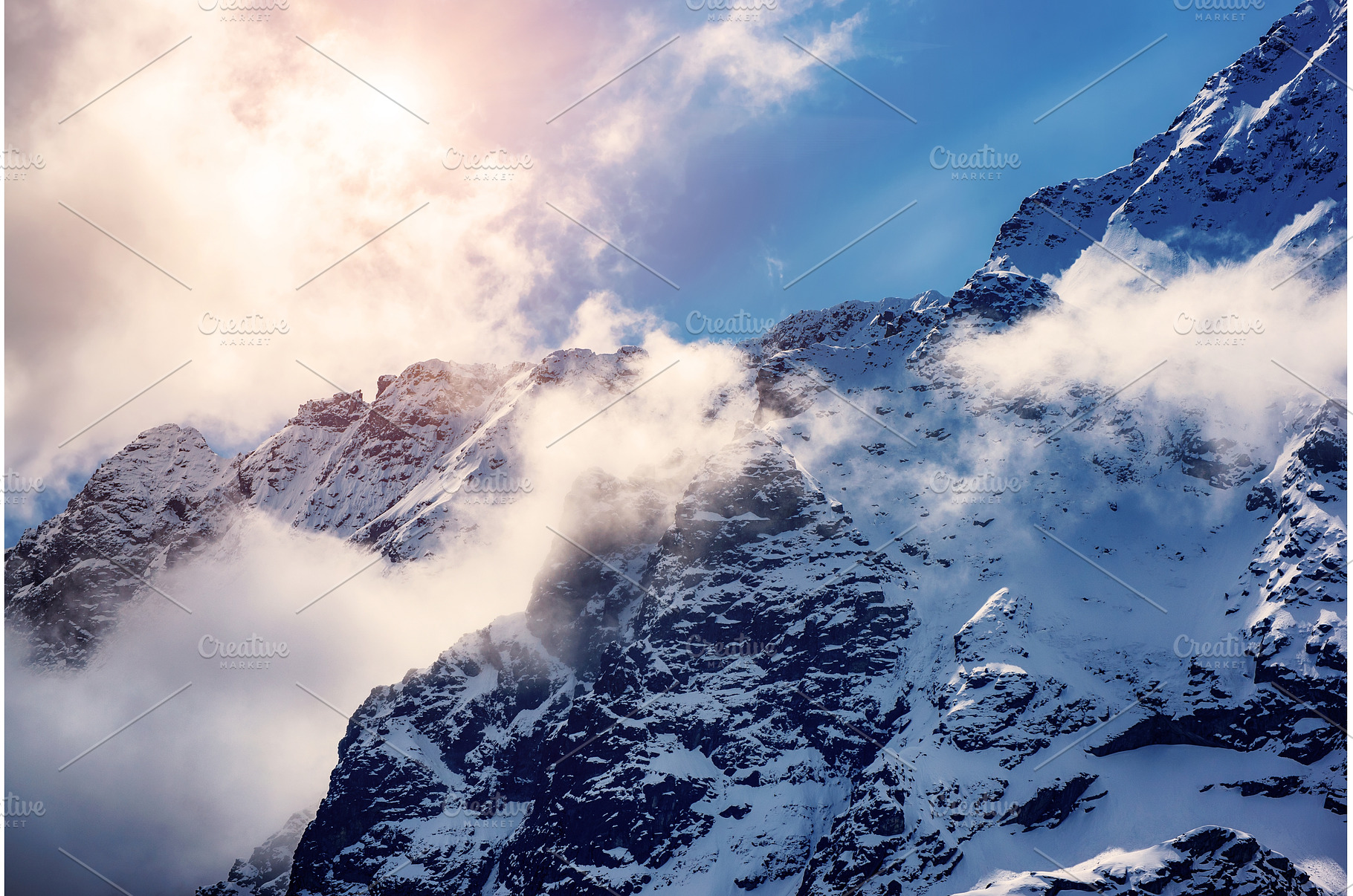 Mountain peaks near Morskie Oko Lake, a Nature Photo by Nature and travel