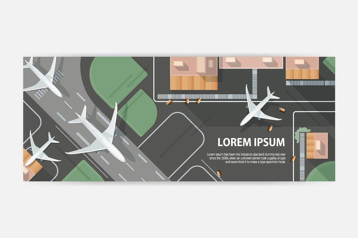 Airplane banners set, a Transportation Illustration by Good Studio (Photo 3 of 5)