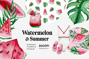 Watercolor - Watermelon Tropical, a Decorative Illustration by bylin_illustration (Thumbnail 1 of 5)