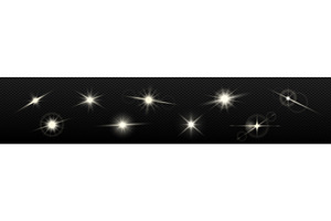 White sparkles shine special light, an Object Illustration by skripnikbb