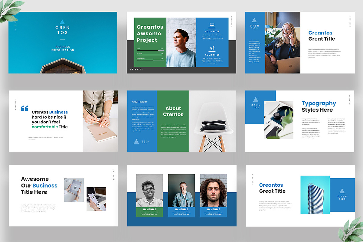 Crentos Premium Business GSlides, a Presentation Template by Infinity Vector Studio (Photo 4 of 5)