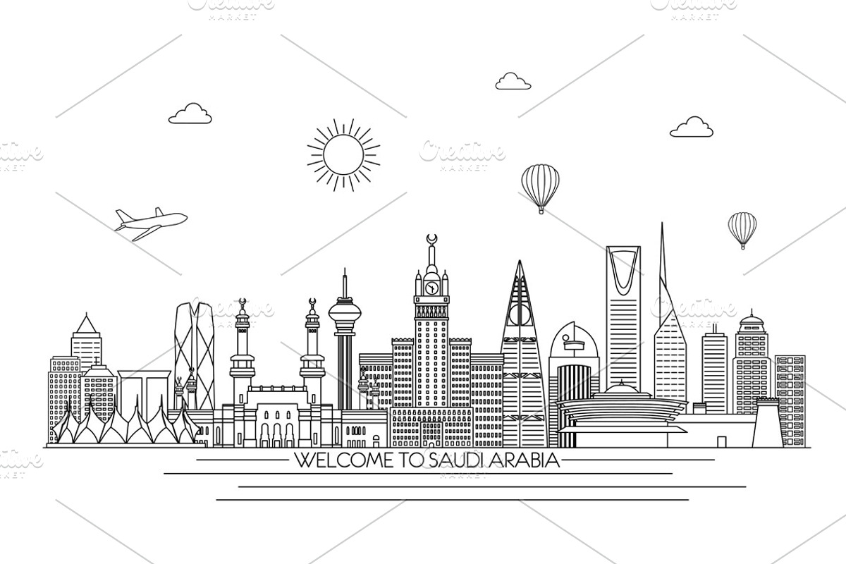 Saudi Arabia line skyline, an Illustration by LisaKolbasa (Photo 2 of 4)