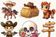 Retro Western Wild West Clipart, a Person Illustration by Design Scotch (Thumbnail 4 of 8)