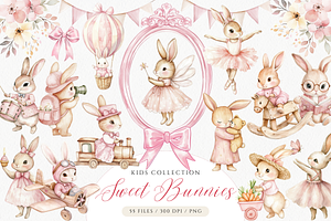 Cute Pink Bunny Clipart