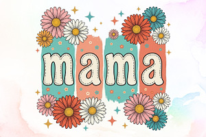 Boho Floral Mama Mother's Day PNG, an Illustration by Sublimation Artist