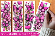 Butterflies Bookmark Design, Flowers, an Illustration by SinaCreation (Thumbnail 2 of 3)