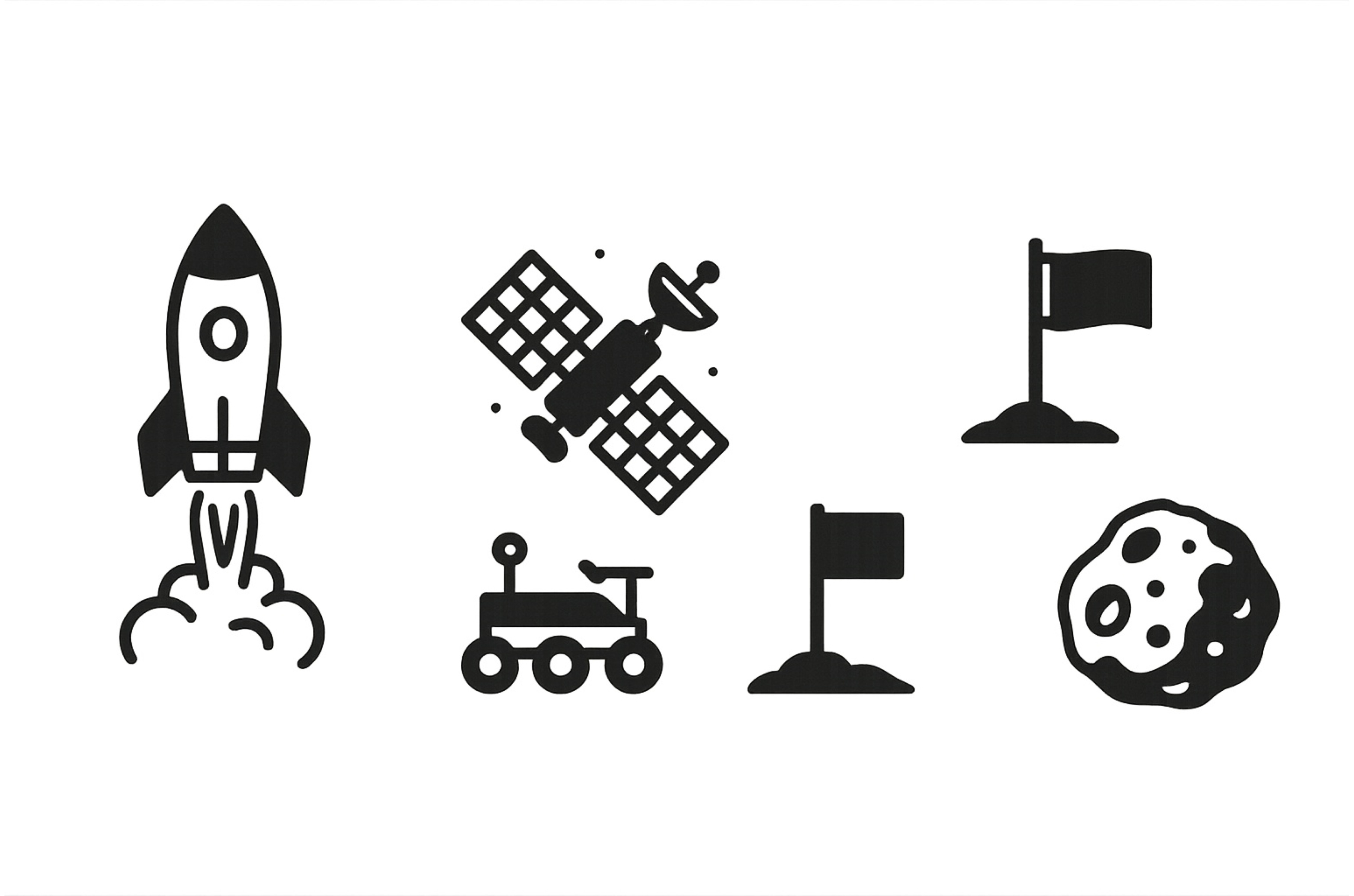 Space exploration symbols featuring, an Illustration by ZinetroN
