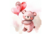 Watercolor Valentine's Day Clipart, a Seasonal Illustration by Creative design (Thumbnail 3 of 7)