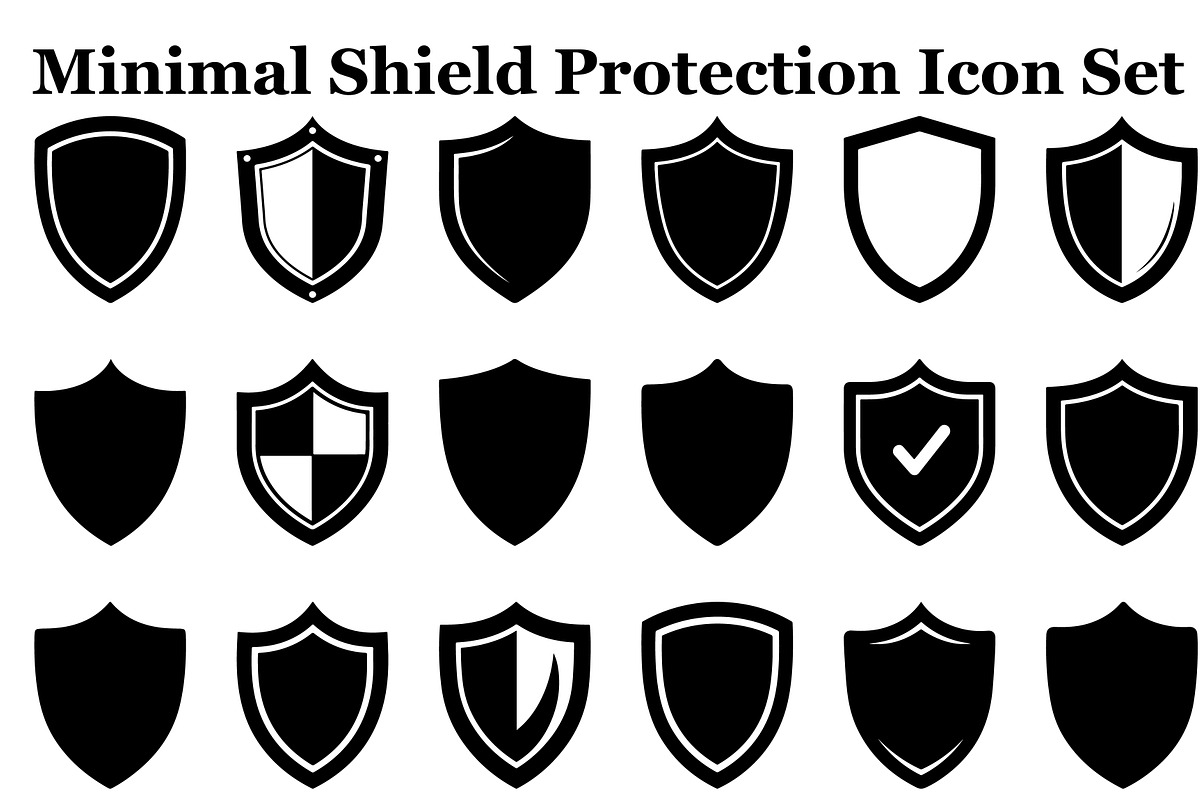 Minimal Shield Protection Icon Set, an Icon by Designer_Momina (Photo 1 of 10)