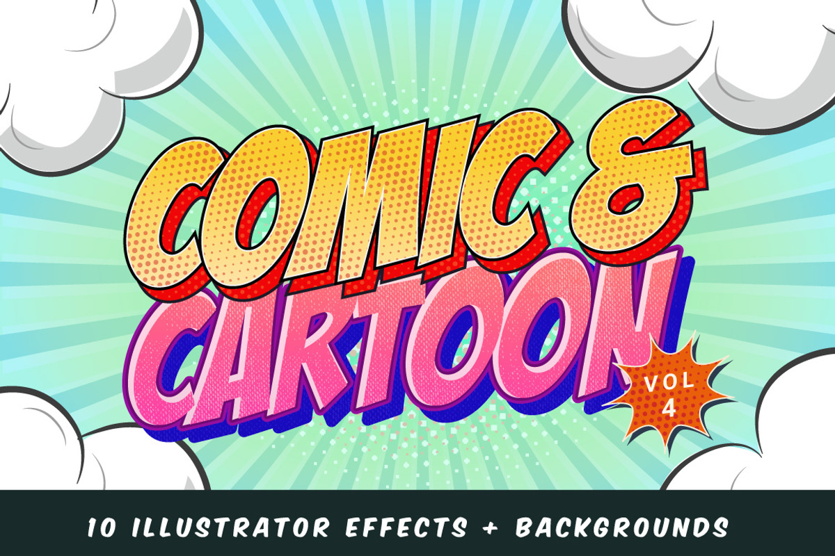 Comic and Cartoon Text Effects Vol.4, a Layer Style Add-On by Vector Galore