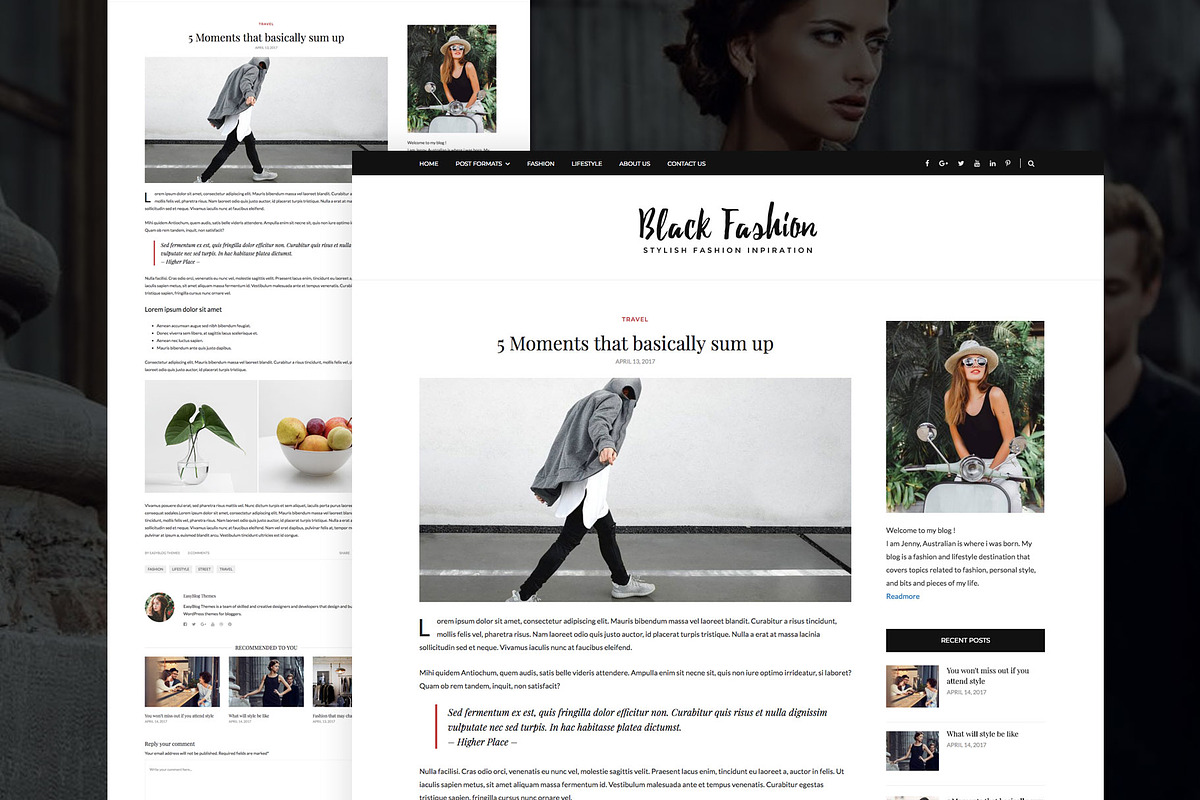 Black Fashion - WordPress Blog Theme, a WordPress Template by EasyBlog Themes (Photo 4 of 5)